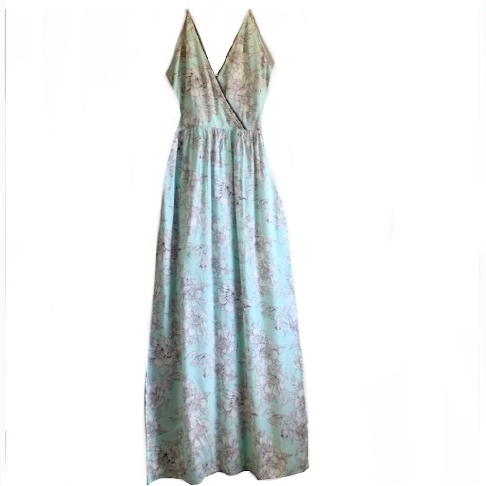 Beautiful Angie Floral-Print V-Neck Maxi Dress